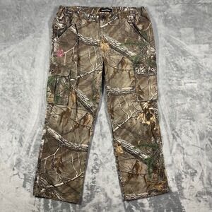 Realtree Camo Cargo Pants Men's XL Pink Logo Hunting Outdoor Casual